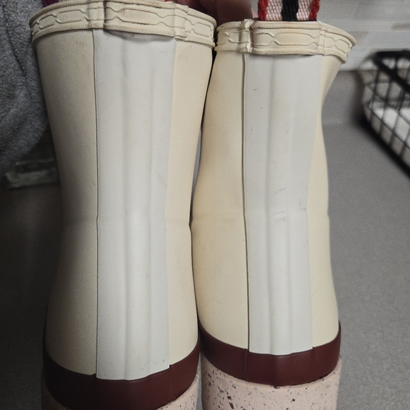 Hunter Original Short Speckle Rain Play Boots Beige/Red - Picture 8 of 13